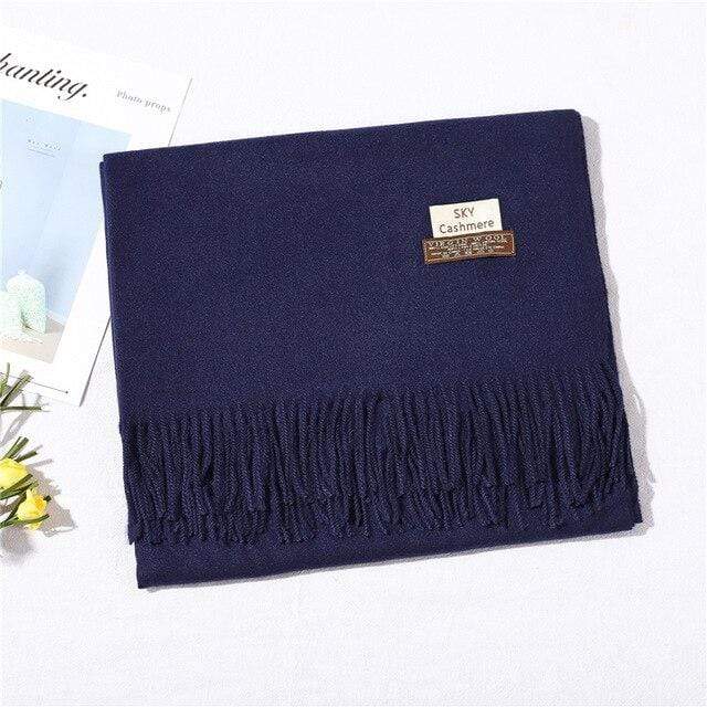 2020 winter scarf solid thick women cashmere scarves neck head warm hijabs pashmina lady shawls and wraps bandana Tassel AExp