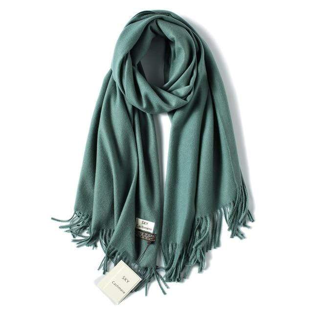 2020 winter scarf solid thick women cashmere scarves neck head warm hijabs pashmina lady shawls and wraps bandana Tassel AExp