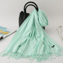 2020 winter scarf solid thick women cashmere scarves neck head warm hijabs pashmina lady shawls and wraps bandana Tassel AExp