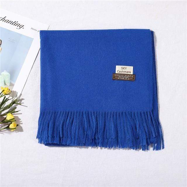 2020 winter scarf solid thick women cashmere scarves neck head warm hijabs pashmina lady shawls and wraps bandana Tassel AExp