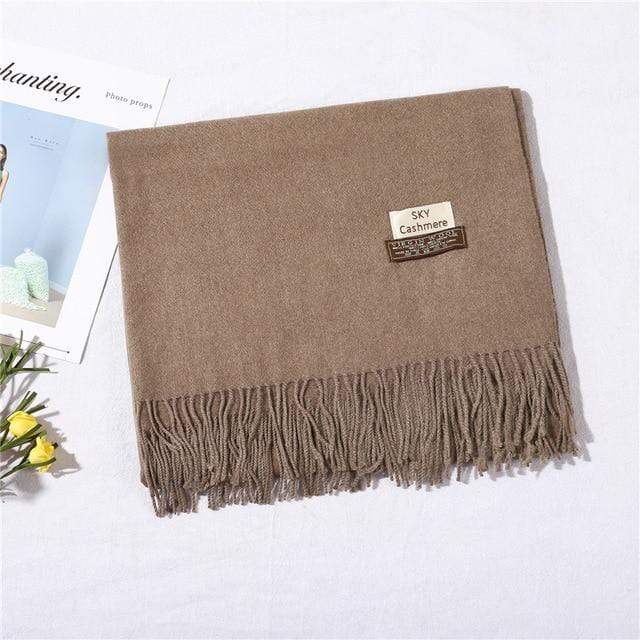 2020 winter scarf solid thick women cashmere scarves neck head warm hijabs pashmina lady shawls and wraps bandana Tassel AExp