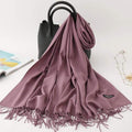 2020 winter scarf solid thick women cashmere scarves neck head warm hijabs pashmina lady shawls and wraps bandana Tassel AExp
