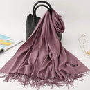 2020 winter scarf solid thick women cashmere scarves neck head warm hijabs pashmina lady shawls and wraps bandana Tassel AExp