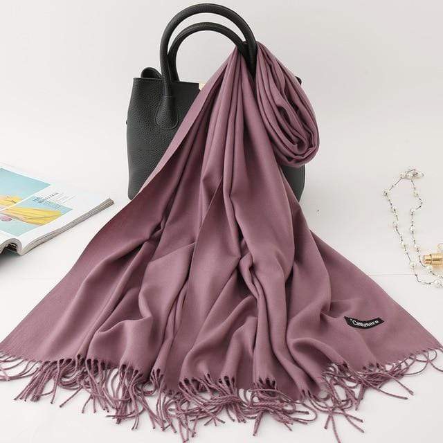 2020 winter scarf solid thick women cashmere scarves neck head warm hijabs pashmina lady shawls and wraps bandana Tassel AExp
