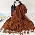 2020 winter scarf solid thick women cashmere scarves neck head warm hijabs pashmina lady shawls and wraps bandana Tassel AExp