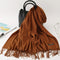 2020 winter scarf solid thick women cashmere scarves neck head warm hijabs pashmina lady shawls and wraps bandana Tassel AExp