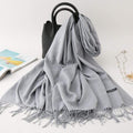 2020 winter scarf solid thick women cashmere scarves neck head warm hijabs pashmina lady shawls and wraps bandana Tassel AExp
