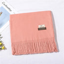2020 winter scarf solid thick women cashmere scarves neck head warm hijabs pashmina lady shawls and wraps bandana Tassel AExp
