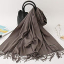2020 winter scarf solid thick women cashmere scarves neck head warm hijabs pashmina lady shawls and wraps bandana Tassel AExp