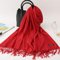 2020 winter scarf solid thick women cashmere scarves neck head warm hijabs pashmina lady shawls and wraps bandana Tassel AExp