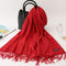 2020 winter scarf solid thick women cashmere scarves neck head warm hijabs pashmina lady shawls and wraps bandana Tassel AExp