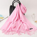 2020 winter scarf solid thick women cashmere scarves neck head warm hijabs pashmina lady shawls and wraps bandana Tassel AExp