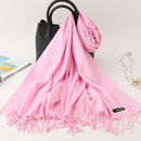 2020 winter scarf solid thick women cashmere scarves neck head warm hijabs pashmina lady shawls and wraps bandana Tassel AExp