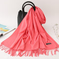 2020 winter scarf solid thick women cashmere scarves neck head warm hijabs pashmina lady shawls and wraps bandana Tassel AExp