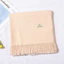 2020 winter scarf solid thick women cashmere scarves neck head warm hijabs pashmina lady shawls and wraps bandana Tassel AExp