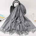 2020 winter scarf solid thick women cashmere scarves neck head warm hijabs pashmina lady shawls and wraps bandana Tassel AExp