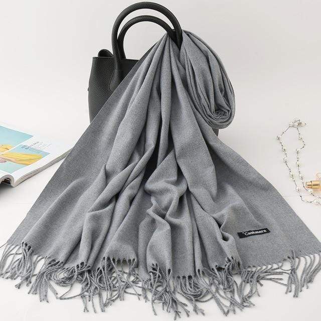 2020 winter scarf solid thick women cashmere scarves neck head warm hijabs pashmina lady shawls and wraps bandana Tassel AExp