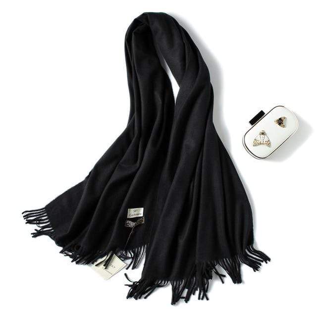 2020 winter scarf solid thick women cashmere scarves neck head warm hijabs pashmina lady shawls and wraps bandana Tassel AExp