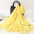 2020 winter scarf solid thick women cashmere scarves neck head warm hijabs pashmina lady shawls and wraps bandana Tassel AExp