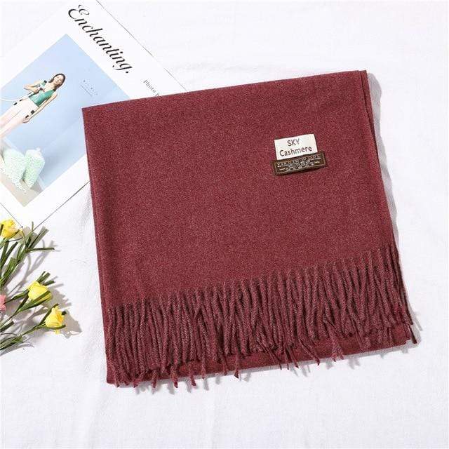 2020 winter scarf solid thick women cashmere scarves neck head warm hijabs pashmina lady shawls and wraps bandana Tassel AExp