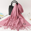2020 winter scarf solid thick women cashmere scarves neck head warm hijabs pashmina lady shawls and wraps bandana Tassel AExp