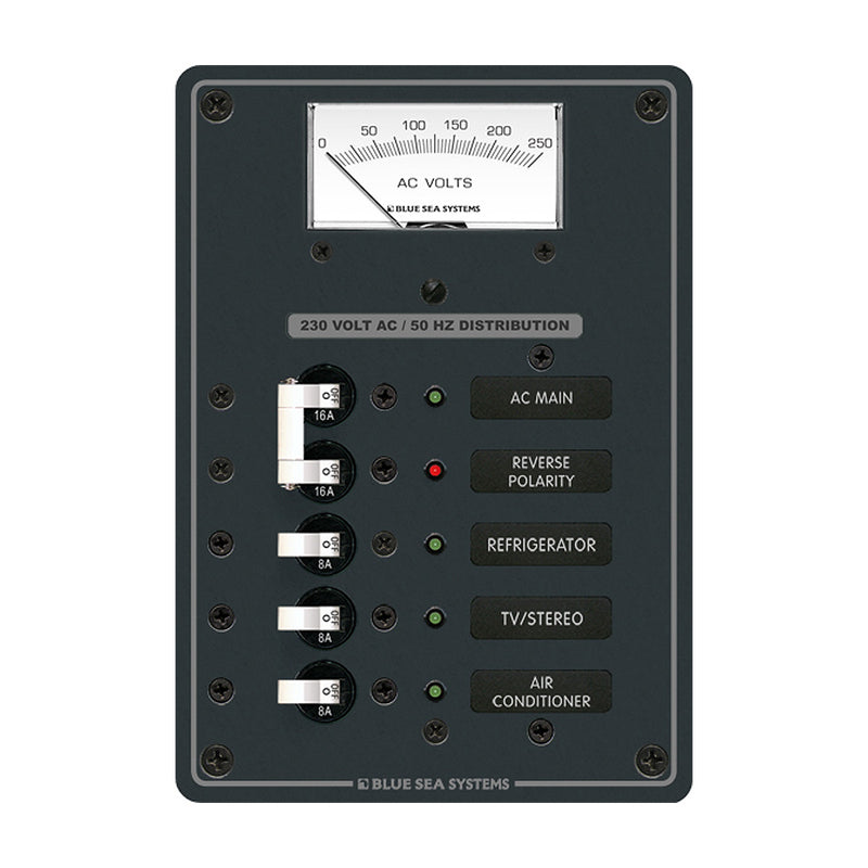 Blue Sea 8143 AC Main + Branch A-Series Toggle Circuit Breaker Panel (230V) - Main + 3 Position [8143]