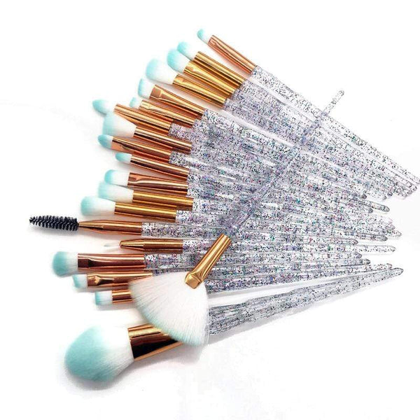20pcs Diamond Makeup Brush Set Eye Brush Beauty Tools Fan Powder Eyeshadow Contour Beauty Cosmetic Colorful For Make Up Tool AExp