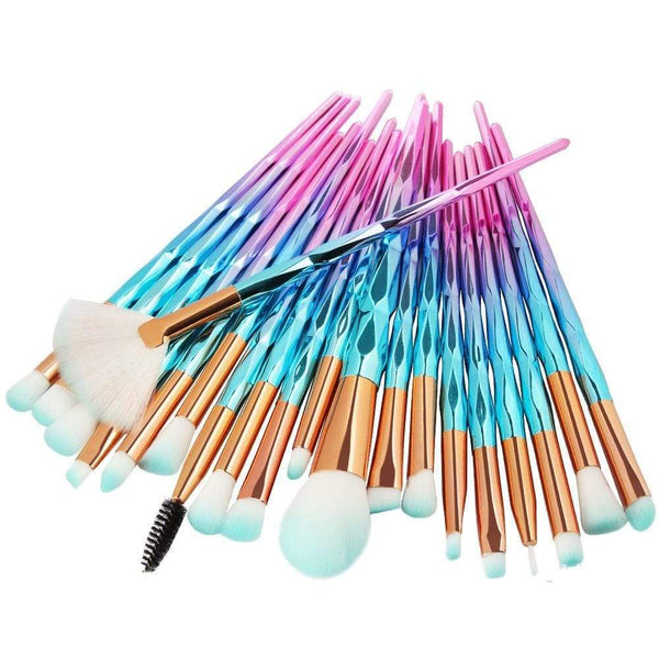 20Pcs Diamond Makeup Brushes Set Powder Foundation Blush Blending Eye shadow Lip Cosmetic Beauty Make Up Brush Pincel Maquiagem AExp