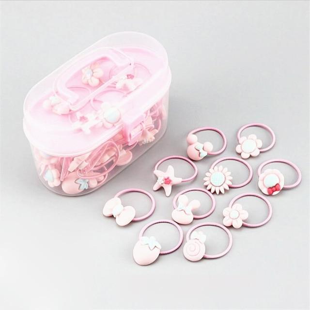 20Pcs/Lot Girls Hair Accessories Gift Box Elastic Hair Bands Flower Hair Clip Bows New Headband Hairband Cute Hairbands for Kids AExp