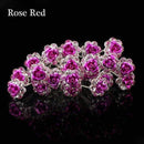 20Pcs/Lot Women Wedding Bridal Hairpins Crystal Rhinestone Rose Flower Hairpin Hair Clips Hair Jewelry Accessories High Quality-rose red-JadeMoghul Inc.