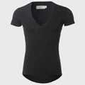21 Colors Deep V Neck T-Shirt Men Fashion Compression Short Sleeve T Shirt Male Muscle Fitness Tight Summer Top Tees-Black-XS-JadeMoghul Inc.