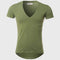 21 Colors Deep V Neck T-Shirt Men Fashion Compression Short Sleeve T Shirt Male Muscle Fitness Tight Summer Top Tees-Green-XS-JadeMoghul Inc.