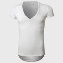 21 Colors Deep V Neck T-Shirt Men Fashion Compression Short Sleeve T Shirt Male Muscle Fitness Tight Summer Top Tees-White Grey-XS-JadeMoghul Inc.