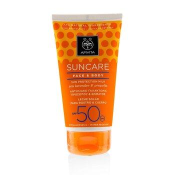 Skin Care Suncare Face &Body Sun Protection Milk SPF 50 With Sea Lavender &Propolis - 150ml