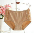 #224 Plus Size LeafMeiry Underwear Women Cotton Briefs Everyday Women Panties With Sexy Lace-khaki-L-JadeMoghul Inc.