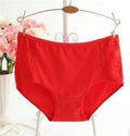 #224 Plus Size LeafMeiry Underwear Women Cotton Briefs Everyday Women Panties With Sexy Lace-red-L-JadeMoghul Inc.