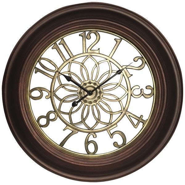 22.75" Wall Clock with Antique Bronze & Gold Finish-Household Equipment & Accessories-JadeMoghul Inc.