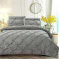 2/3pcs Luxury Duvet Cover Set Pinch Pleat White/Black/Grey/Red/Blue Bedding Sets Twin/Full/Queen/King Size (No Filling,No Sheet)-Gray-Full 3 Pcs-JadeMoghul Inc.