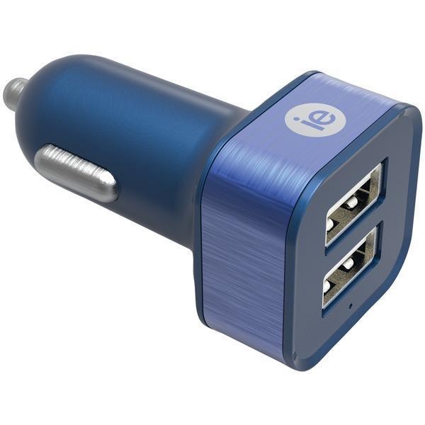 2.4-Amp Dual USB Car Charger (Blue)-Car Chargers-JadeMoghul Inc.