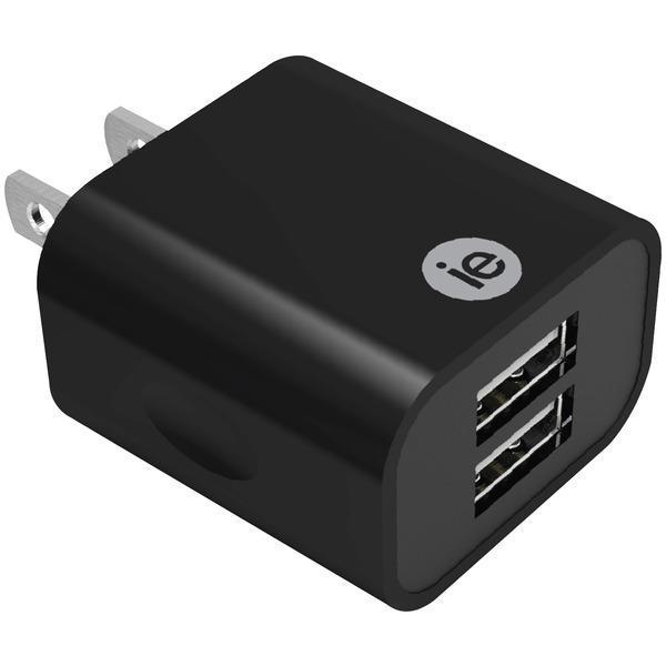 2.4-Amp Dual USB Wall Charger (Black)-Wall Chargers-JadeMoghul Inc.