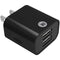 2.4-Amp Dual USB Wall Charger (Black)-Wall Chargers-JadeMoghul Inc.