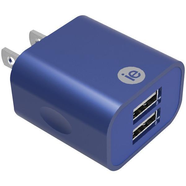 2.4-Amp Dual USB Wall Charger (Blue)-Wall Chargers-JadeMoghul Inc.