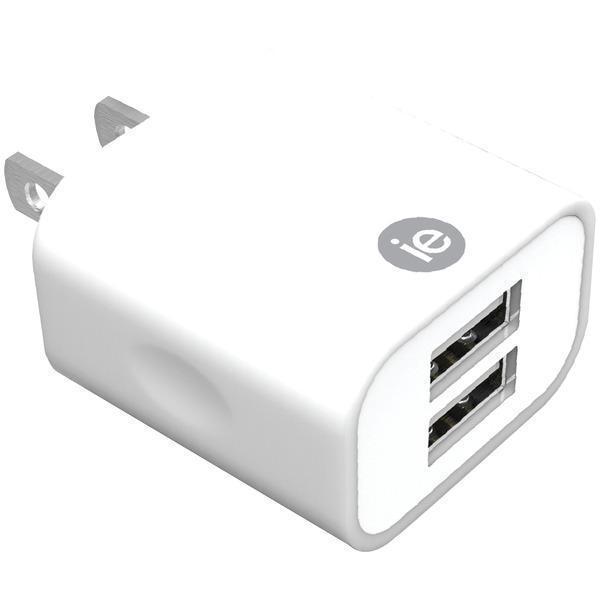 2.4-Amp Dual USB Wall Charger (White)-Wall Chargers-JadeMoghul Inc.