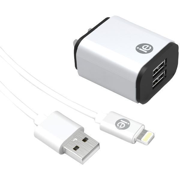2.4-Amp USB Wall Charge with Lightning(R) to USB-A Cable, 4ft-Wall Chargers-JadeMoghul Inc.