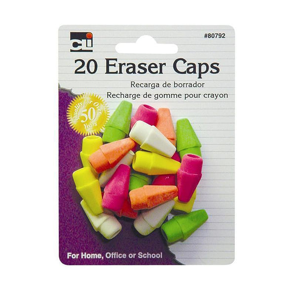 (24 EA) ERASER CAPS NEON ASST-Supplies-JadeMoghul Inc.
