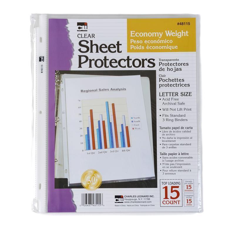 (24 PK) SHEET PROTECTORS ECONOMY 15-Supplies-JadeMoghul Inc.