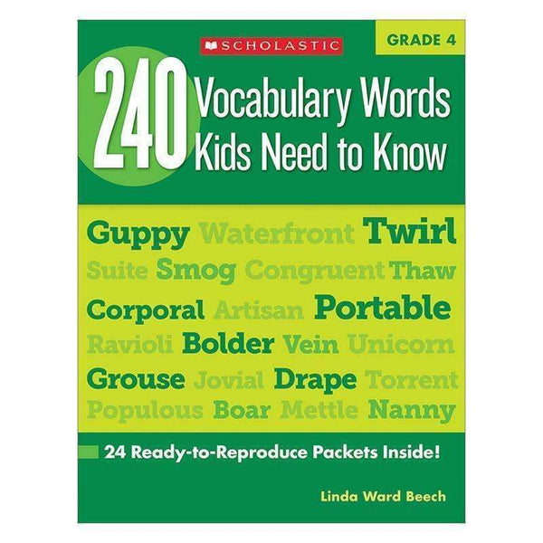 240 VOCABULARY WORDS KIDS NEED TO-Learning Materials-JadeMoghul Inc.