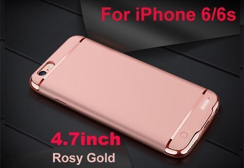2500/3500mAh Portable PowerBank Battery Case For iPhone 6 6S 7 8 External Battery Charger Case For iPhone 6 6S Plus 7 8 Plus-Rosy for i6 i6s-United States-JadeMoghul Inc.