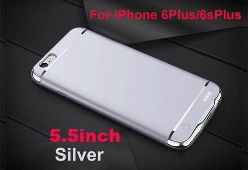 2500/3500mAh Portable PowerBank Battery Case For iPhone 6 6S 7 8 External Battery Charger Case For iPhone 6 6S Plus 7 8 Plus-Silver for i6p i6sp-United States-JadeMoghul Inc.