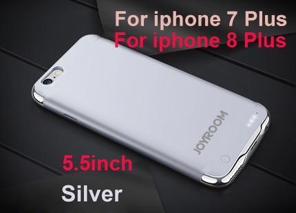 2500/3500mAh Portable PowerBank Battery Case For iPhone 6 6S 7 8 External Battery Charger Case For iPhone 6 6S Plus 7 8 Plus-Silver for i7P i8P-United States-JadeMoghul Inc.